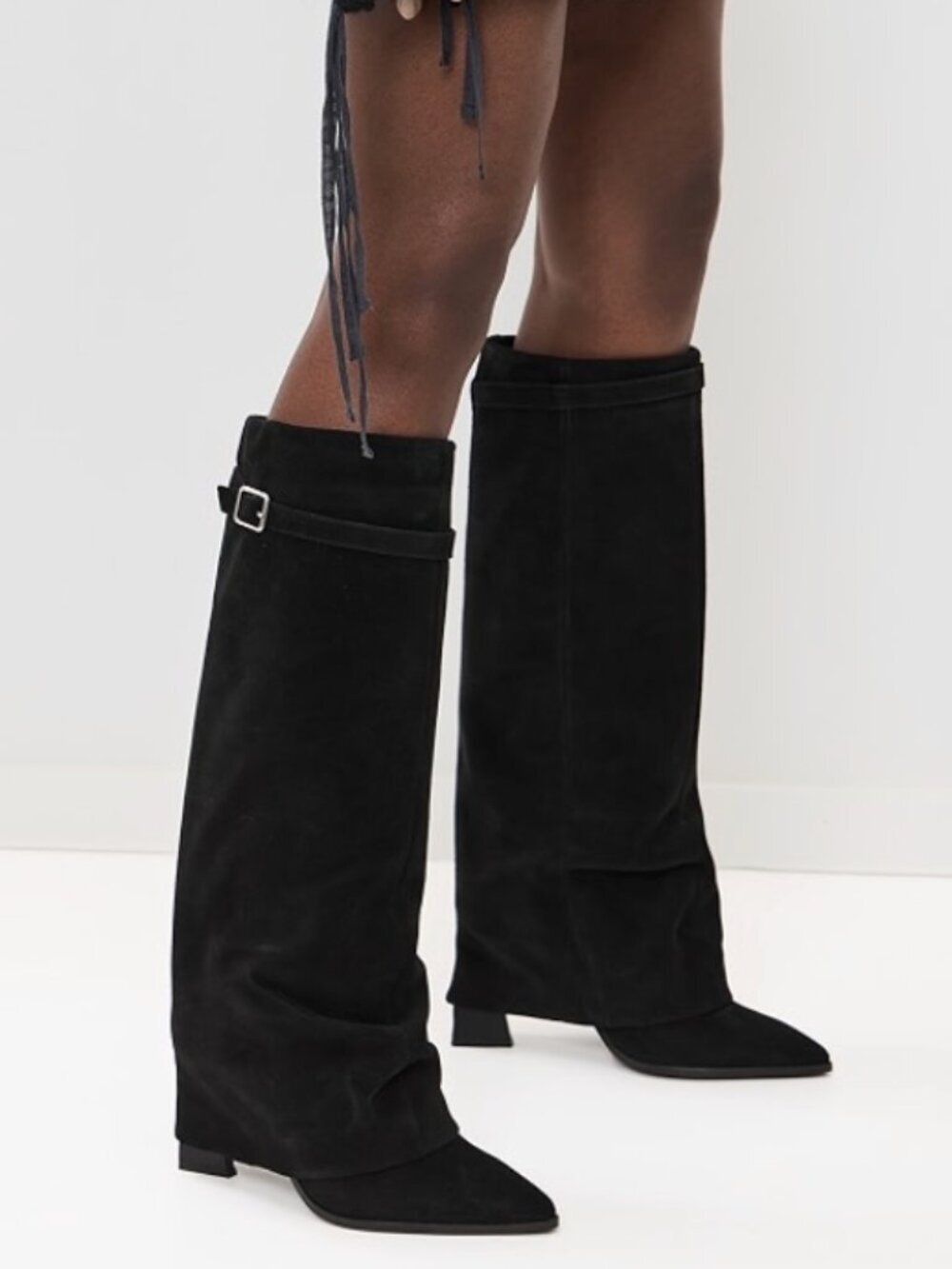 Free People Felicity Foldover Boot in Black size 9